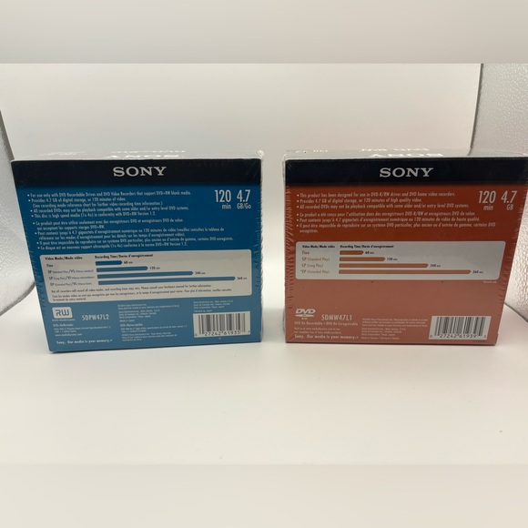Sony DVD+RW & DVD-RW 5-Pack Lot (10 Discs Total) | Sealed | 4.7GB / 120 Min - Picture 2 of 5